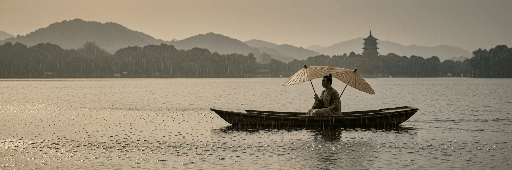 西湖烟雨